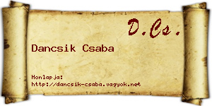 Dancsik Csaba névjegykártya