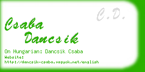 csaba dancsik business card